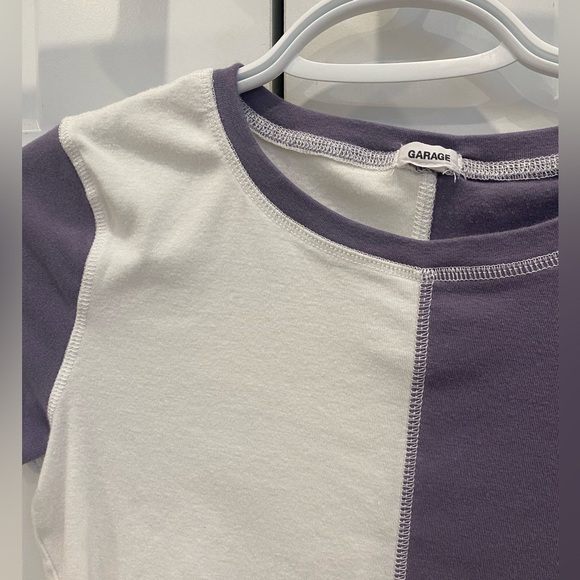 White and Purple cropped T-shirt from Garage. - Picture 3 of 3